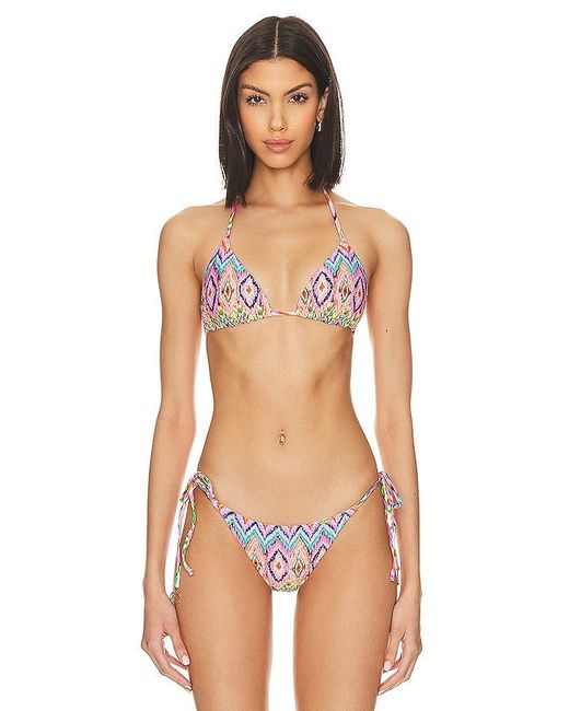 Luli Fama Multicolor Miami Sorbet Triangle Bikini Top