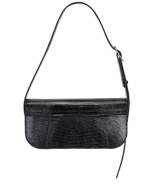 Flattered Black Lillie Lizard Shoulder Bag
