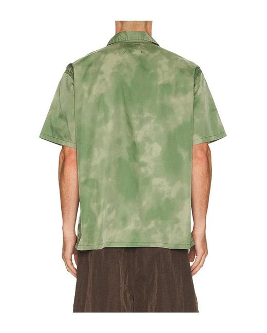 Beams Plus Green Mil-Sht Nyco Twill Pigment Print for men