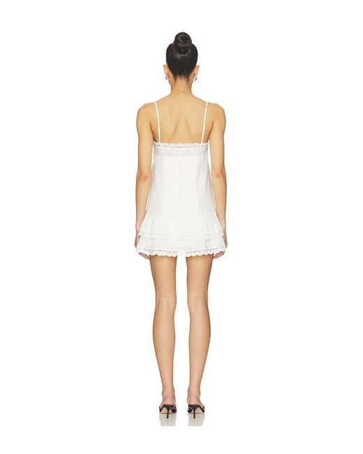 Rococo Sand White Lace Detail Mini Dress