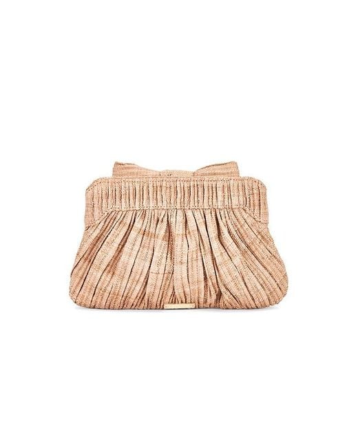 Loeffler Randall Natural Rayne Pleated Bow Clutch