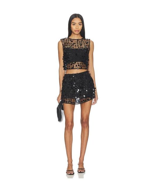 L'academie Black Drew Mini Skirt