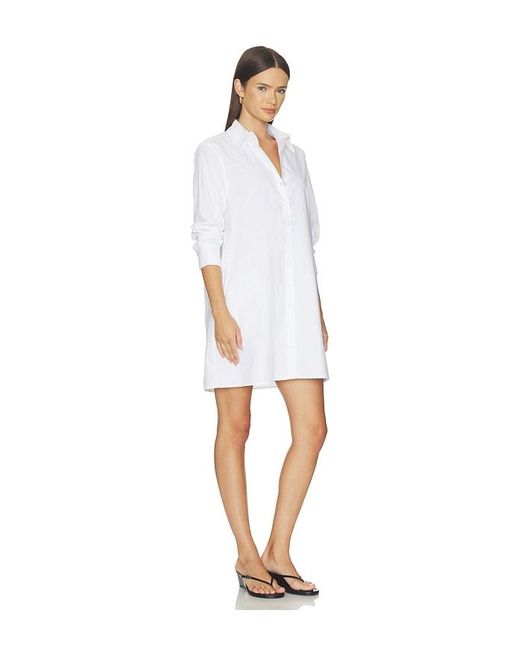 PERFECTWHITETEE White Felicia Cotton Poplin Button Down Dress