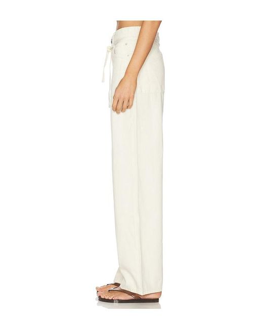 DL1961 White Casie Aura Mid Rise Relaxed Wide Leg Jeans