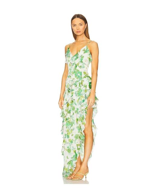 Elliatt White Tess Asymmetrical Maxi Dress