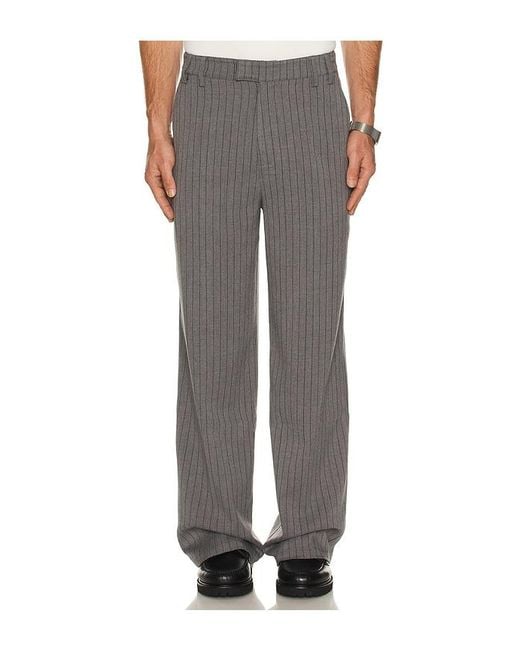 KROST Gray Herringbone Pleated Trousers for men