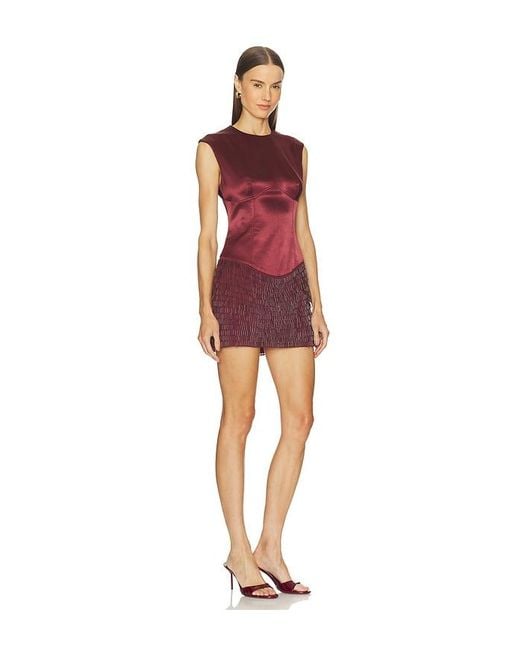 Camila Coelho Red Peyton Embellished Mini Dress