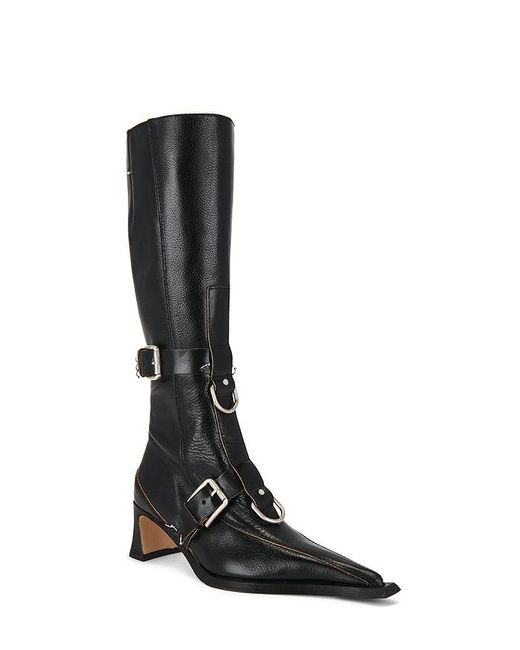 Miista Black Eliya Buckled Tall Boots