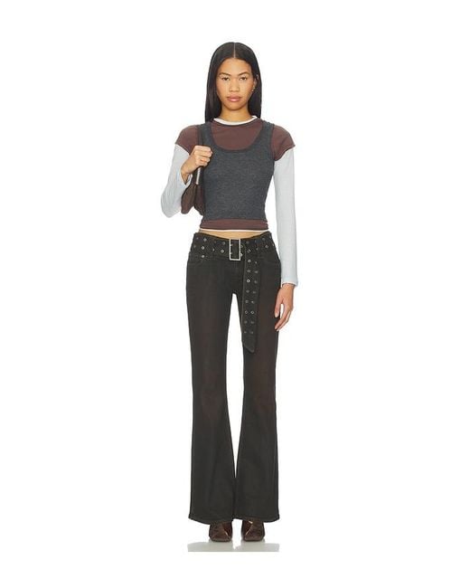 Ksubi Black Soho Lo Belted Flared