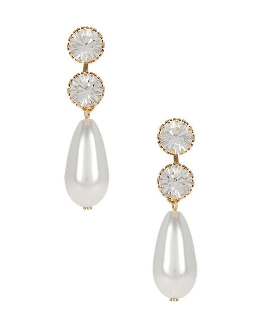 Anton Heunis White Double Round Drop Earrings