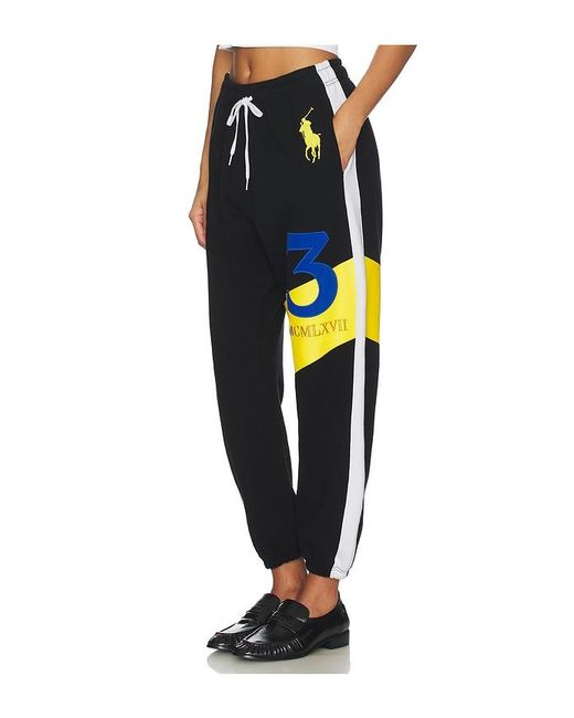 Polo Ralph Lauren Black X Revolve Graphic Fleece Jogger Sweatpant