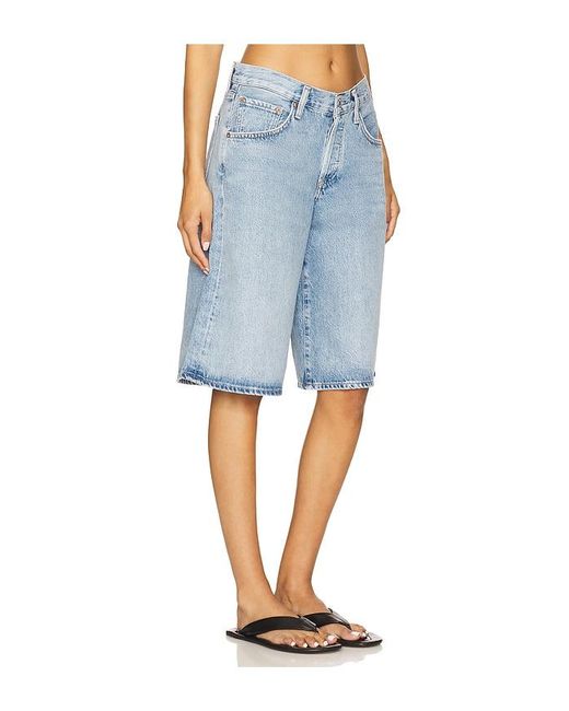 Agolde Blue V-Förmige Baggy Shorts