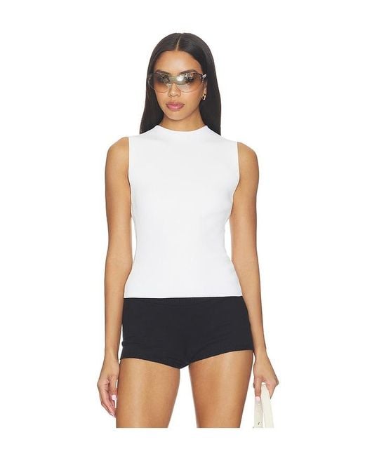 Alexander Wang White Tank With Logo Track Stripe