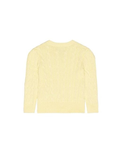 Polo Ralph Lauren Yellow Long Sleeve Cotton Cable Knit Cardigan