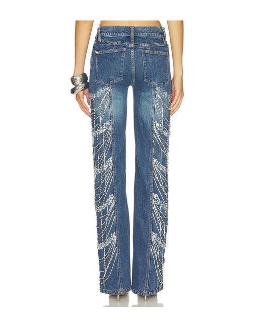 Alice + Olivia Blue Roxie Embellished Jean
