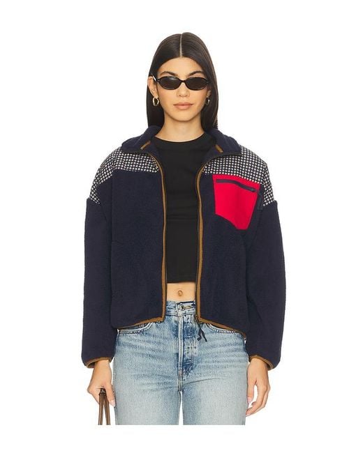 Chaqueta Con Media Cremallera Print Mix Plush Terrain En Color Azul Marino Talla (También En Xs) The Great de color Blue