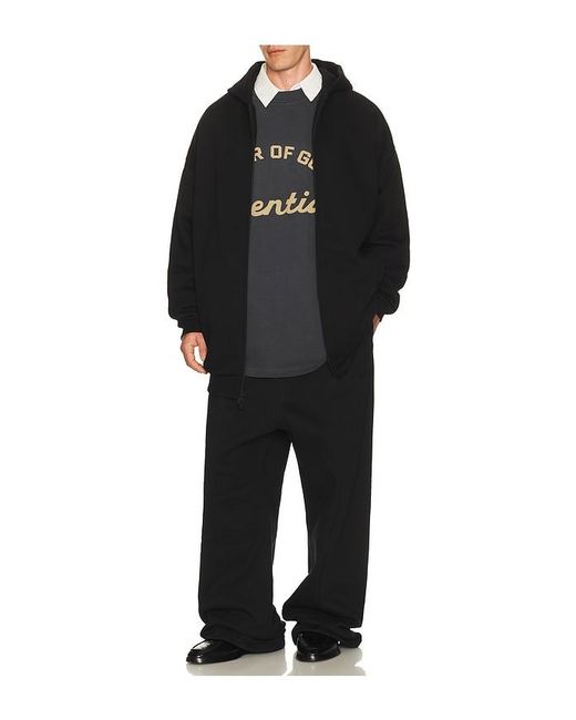 Fear Of God Black Property Lounge Long Zip Hoodie for men