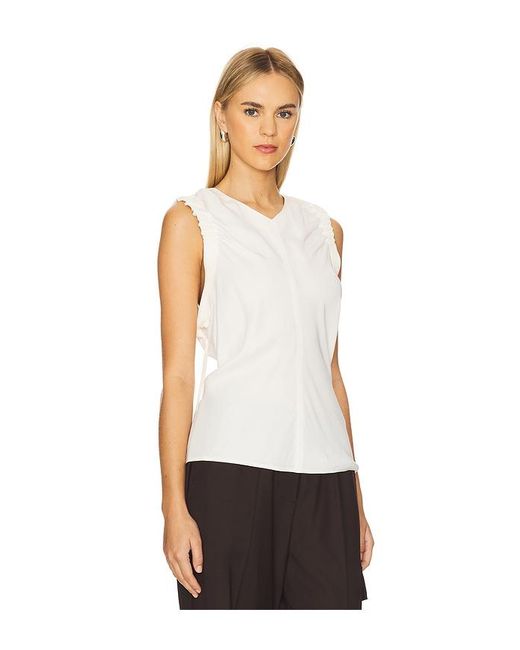 Helmut Lang White Gerüschtes Top Ah