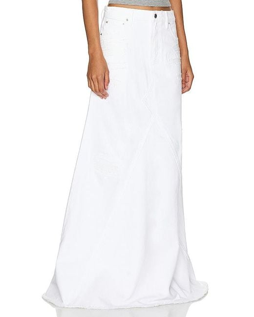 GRLFRND White Fiona Godet Maxi Skirt