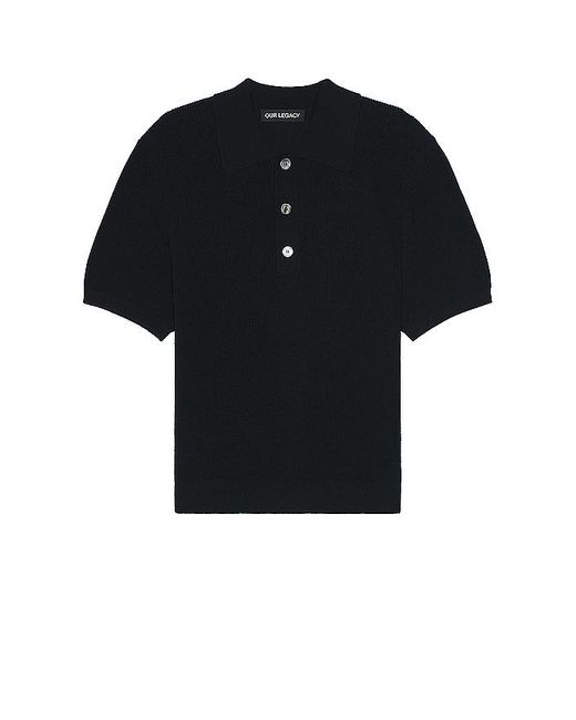 Our Legacy Black Traditional Polo for men