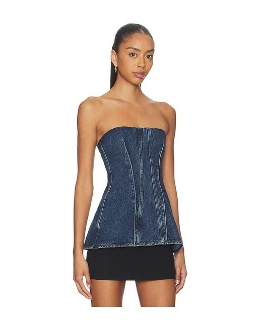 Agolde Blue Lara Corset Top