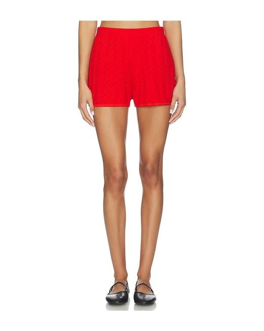 Soft Goat Red Pointelle Shorts