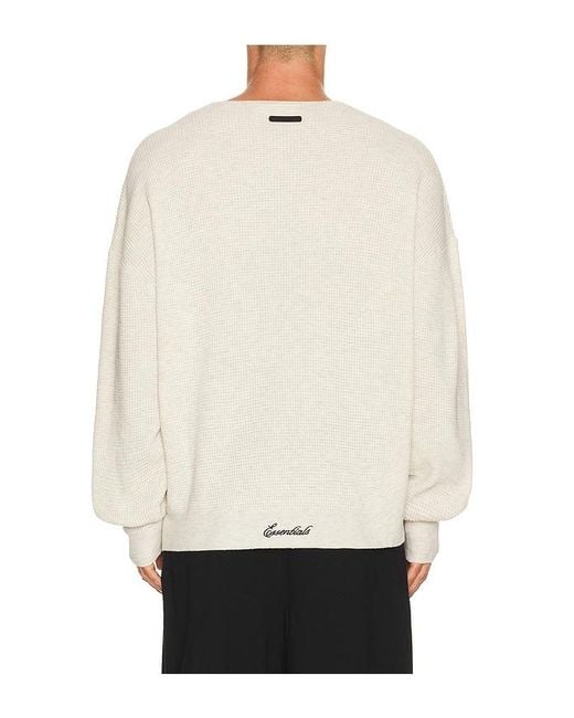 Fear Of God White Signature Waffle 90's Crewneck Sweater for men