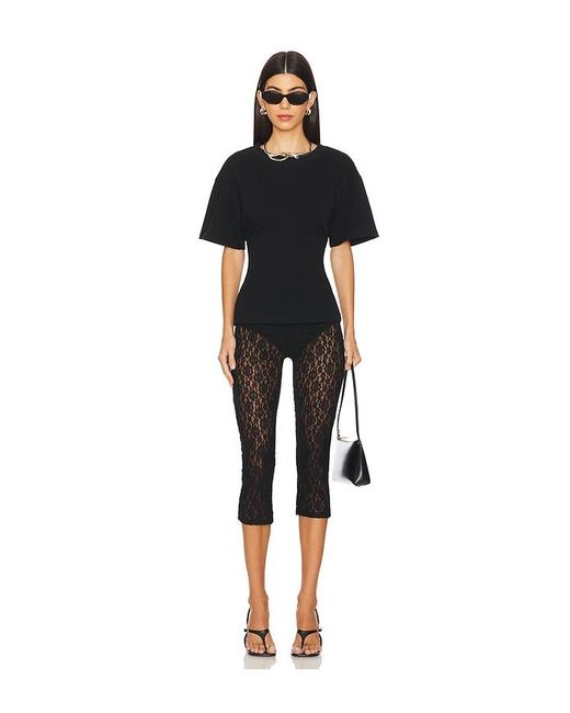 EB DENIM Black Cinched Waist Jersey Tee