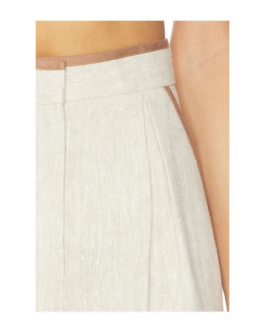 Matthew Bruch White Bound Pleated Short