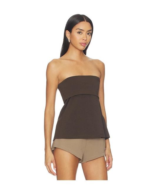 Closed Brown Peplon Top