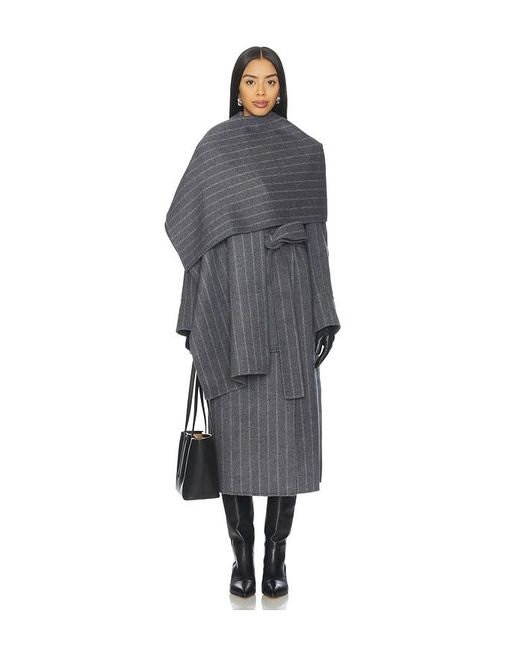Nicholas Blue Candice Scarf Double Wool Long Coat