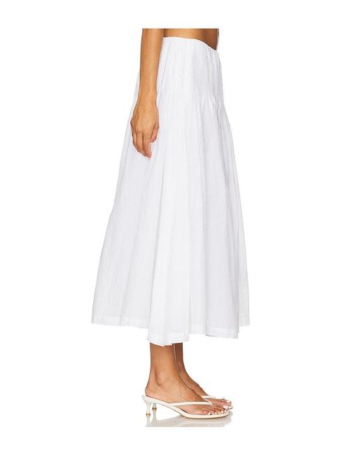 LPA White Emmy Midi Skirt