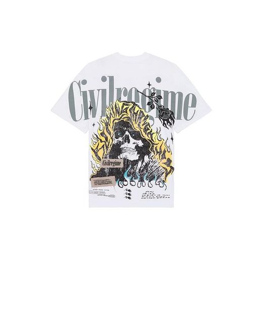 Civil Regime White American Classic Oversized Tee for men