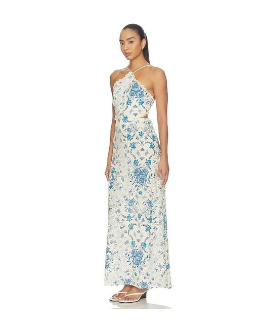 Agua Bendita White Indira Bleu Dress