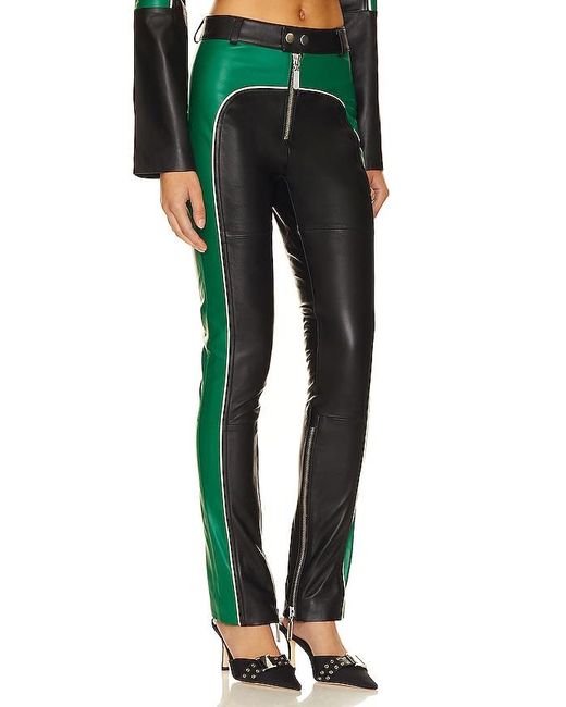 Camila Coelho Green Biker Leather Pants