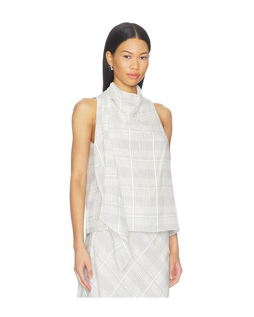 Rag & Bone White Adela Plaid Top