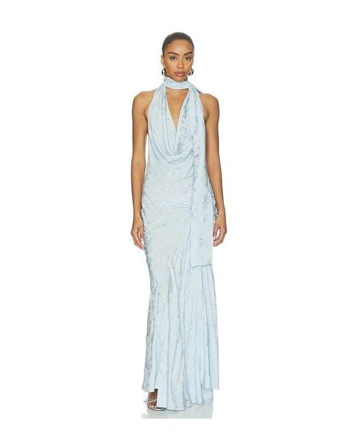 Anna October White Kelly Halter Maxi Dress