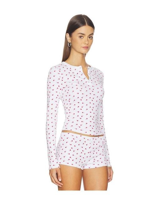 Frankie's Bikinis White Amora Cotton Long Sleeve Shirt
