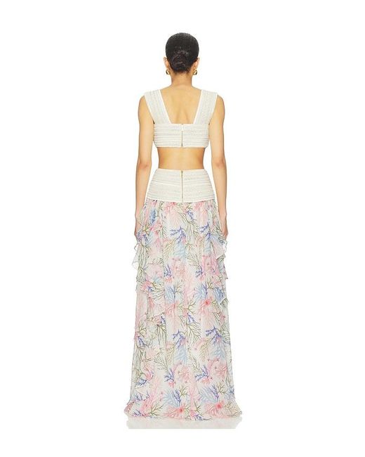 PATBO White Seaweed Trim Maxi Dress