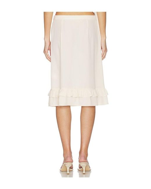 With Harper Lu White Frill Midi Skirt