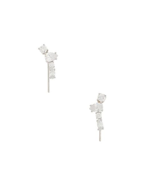 Mazin Jewels White Luna Earrings