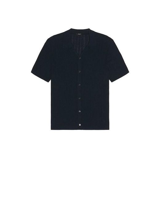 Theory Black Camp Collar Shirt for men