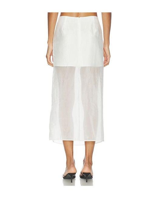 Sans Faff White Cove Silk Skirt