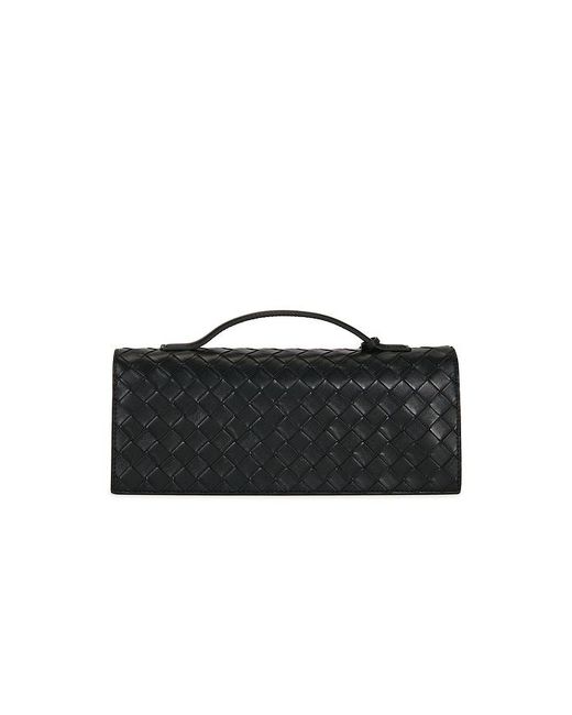 JW PEI Black Celeste Woven Textured Envelope Top Handle Bag