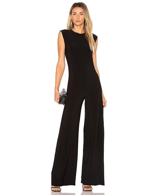 Norma Kamali Black Wide-leg Jersey Jumpsuit