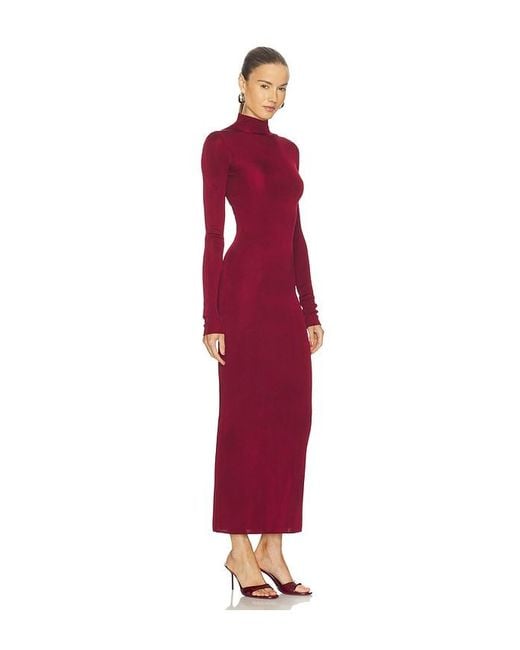 L'academie Red Syndi Maxi Knit Dress