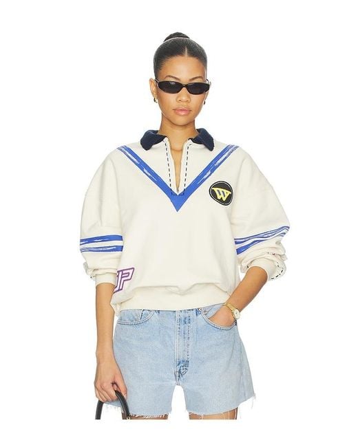 DANNIJOPRO Women's Blue The Letterman Pullover