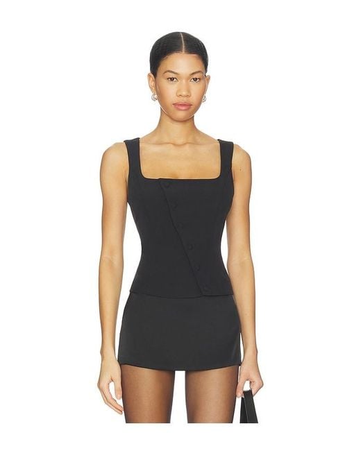 ALL THE WAYS Black Gwynne Button Up Top