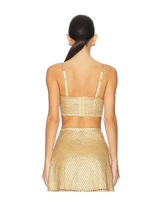 Top Bustier Glitter Grid En. Taille Also En Xs, M, Xl For Love & Lemons en coloris Natural