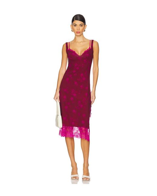 Free People X Revolve Party Crasher Midi Slip in Red